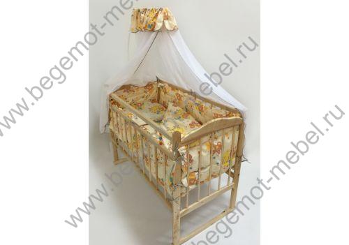 кровать для детей новрожденных, текстиль в детскую комнату, кровать с качалкой 
