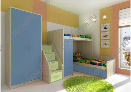 корпусная мебель для детей в комнату ребенка Фанки Сити из серии мебели Фанки от группы компаний азбука мебели 