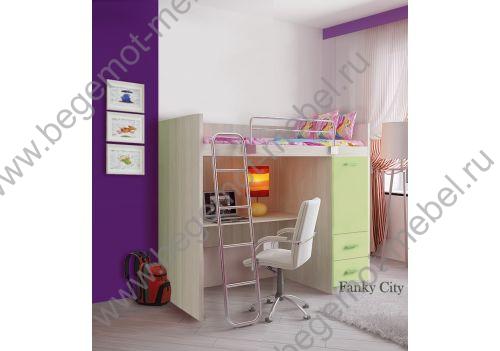 модульная мебель кровать-чердак для детской комнаты Фанки Сити