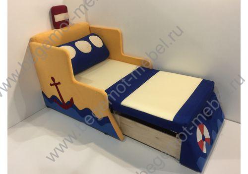 Мягкий раскладной диван Кораблик с ящиком для белья 