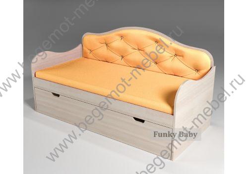 детская низкая кровать Ажур, желтый цвет 