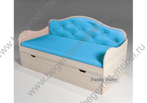 кровать низкая Ажур голубой цвет