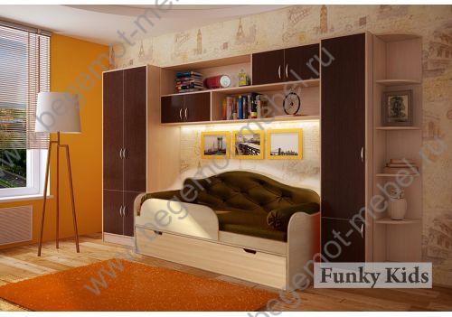 Детская комната Фанки Кидз + кровать Ажур с мягкой спинкой, арт. 40012