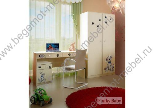 Серия Далматинец, комплект детской мебели: стол + шкаф + тумба 