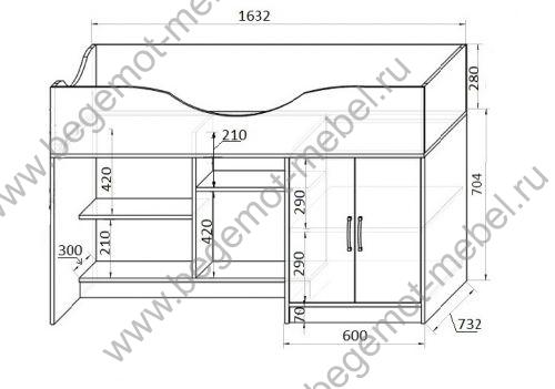 Схема кровати чердака Винни Пух арт. 40014