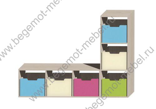 стеллаж комбинированный с ящиками для хранения Фанки Кидз