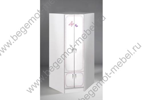 Угловой шкаф Фанки Лилак в белом цвете 