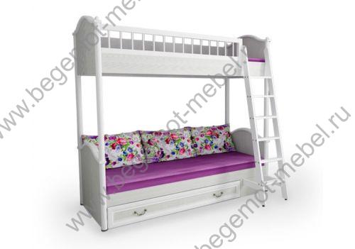 Двухъярусная кровать серии Классика с лестницей