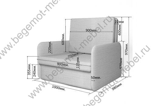 Детский раскладной диван Бланес - размеры и схема 