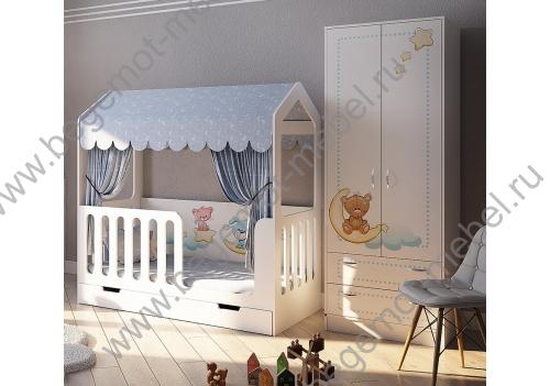 детская кровать Фанки Домик Сказка с балдахином 