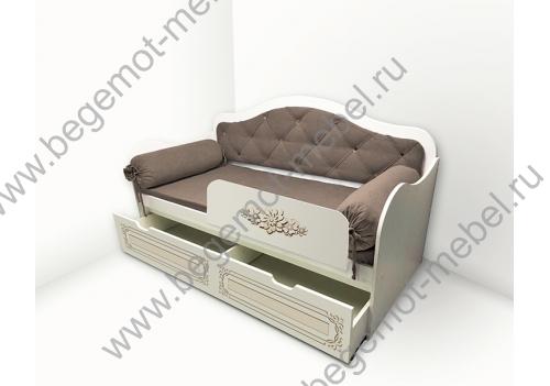 Кровать и бортик с рисунком Ноктюрн Мокко