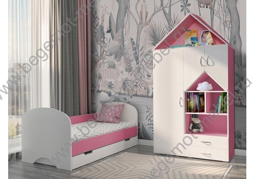 Кровать Нордик с розовыми вставками