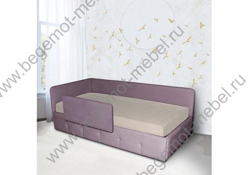 Кровать с бортиком в сиреневом цвете
