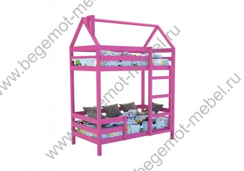 Детская кровать-домик SCANDI в розовом цвете 