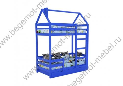 Кровать SCANDI в синем цвете + 2 выдвижных ящика