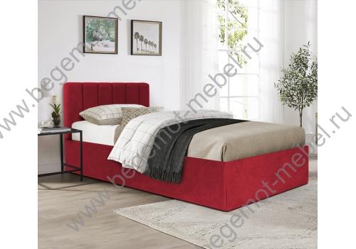 Кровать с мягким изголовьем Соренто - малиновый цвет обивки