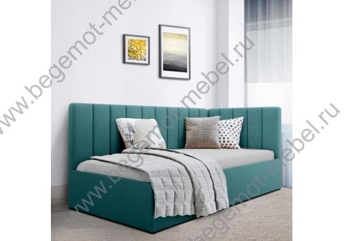 Мягкая кровать с подъёмным механизмом Виво, ткань: Бест, цвет: Тиффани