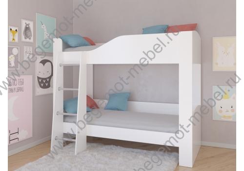 Двухъярусная кровать Астра 2 в белом цвете