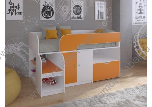 Детская кровать Астра 9 V4 корпус белый / фасад оранжевый