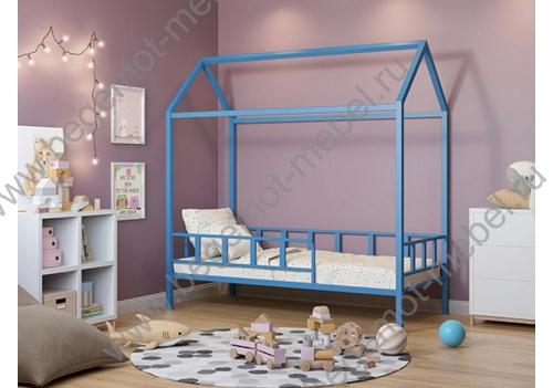 Кровать-домик Риччи для мальчиков в голубом цвете