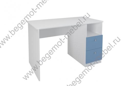 Письменный стол корпус белый / фасад голубой