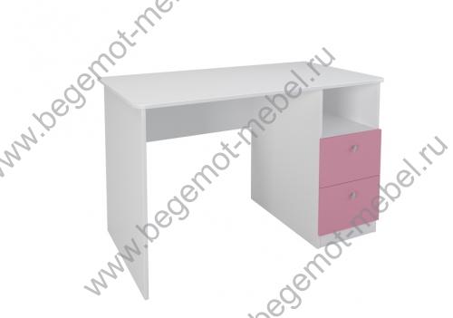 Письменный стол корпус белый / фасад розовый