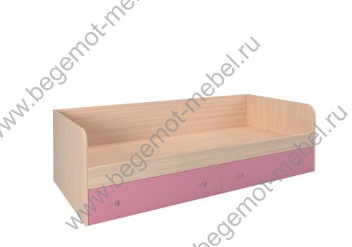 Кровать для девочек Астра, корпус дуб молочный / фасад розовый