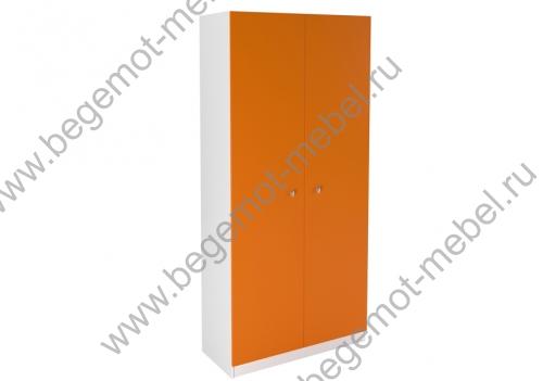 Шкаф двухдверный Белый/Оранжевый