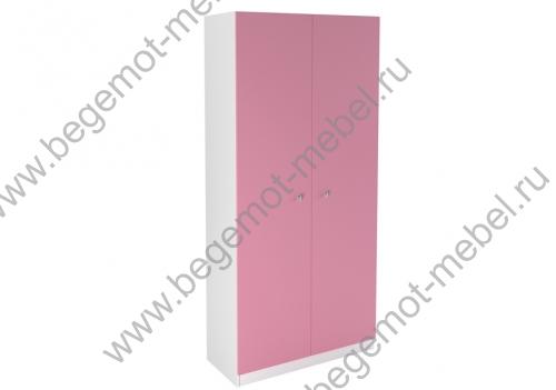 Шкаф двухдверный Белый/Розовый