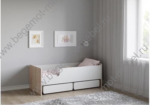 Кровать Легенда К201.02 в цвете Дуб Сонома + Белый