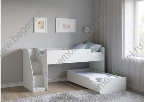 Белая двухъярусная кровать Легенда К402.41