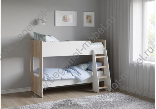 Детская кровать Легенда К501.5 в цвте Дуб Сонома + белый
