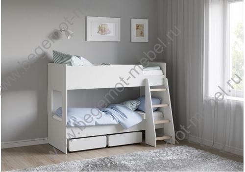 Белая двухъярусная детская кровать Легенда К501.52
