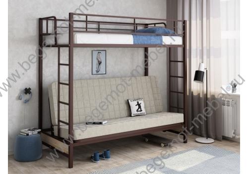 Детская двухъярусная кровать с диваном Мадлен
