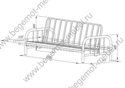 Схема с размерами кровать-диван Мадлен