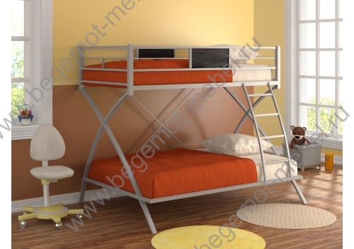 Двухъярусная металлическая кровать Виньола Серая