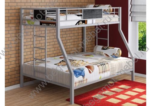 Двухъярусная металлическая кровать Гранада Серая