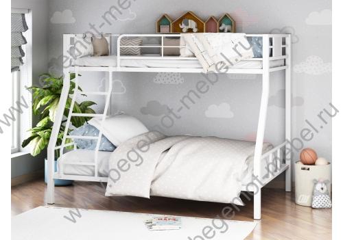 Двухъярусная металлическая кровать Гранада 1 Белая