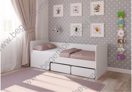 Детская кровать Легенда 40 в белом цвете