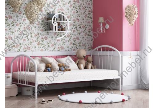 Детская металлическая кровать Эвора Белая