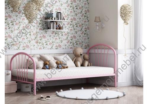 Детская металлическая кровать Эвора Розовая