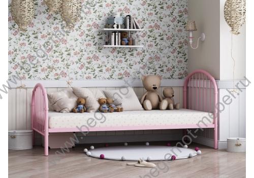Детская металлическая кровать Эвора 1 Розовая