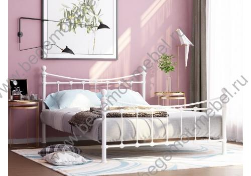 Металлическая двуспальная кровать Эльда Белая