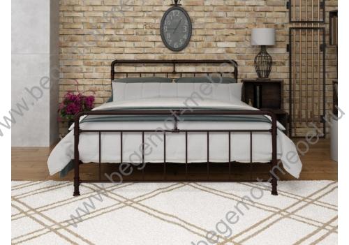 Двуспальная кровать в стиле лофт Авила Коричневая