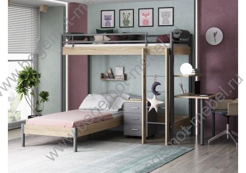 Подростковая комната с кроватями и столом Хельга Дуб Крафт