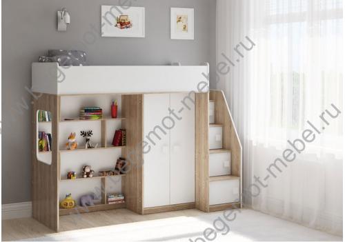Кровать со шкафом и лестницей Легенда A602.3