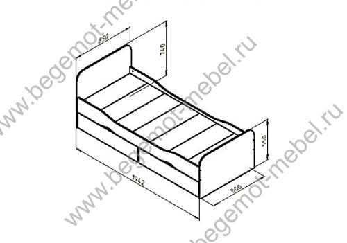 Кровать Дельта 19 схема с размерами