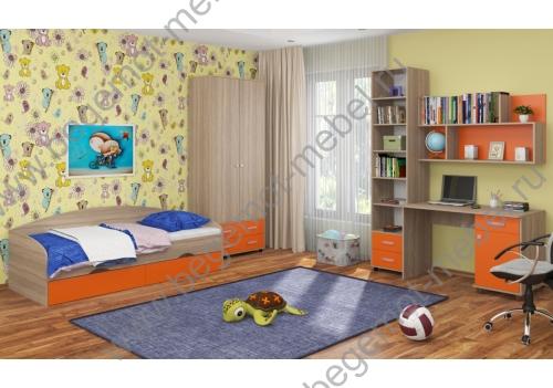 Детская комната Дельта №17 Сонома/Оранжевый