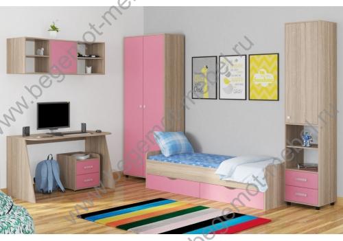 Детская комната Дельта №18 Сонома/Розовый