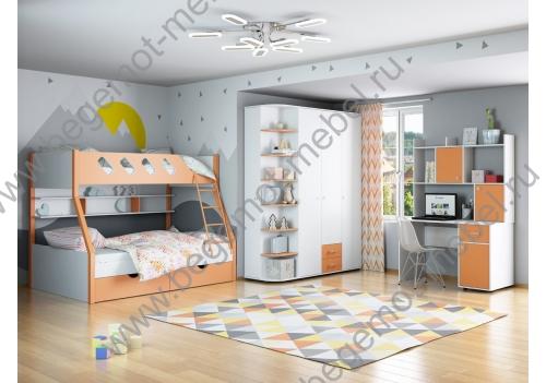 Детская комната Дельта №21 Белый/Оранжевый